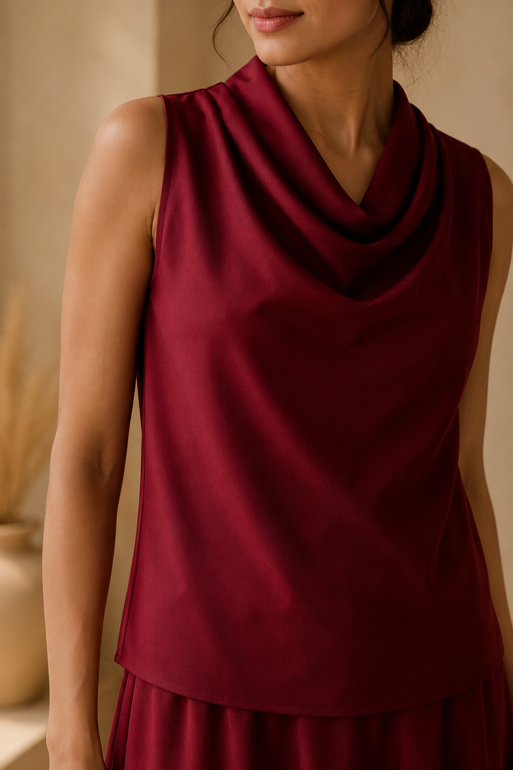 Crimson cowl set