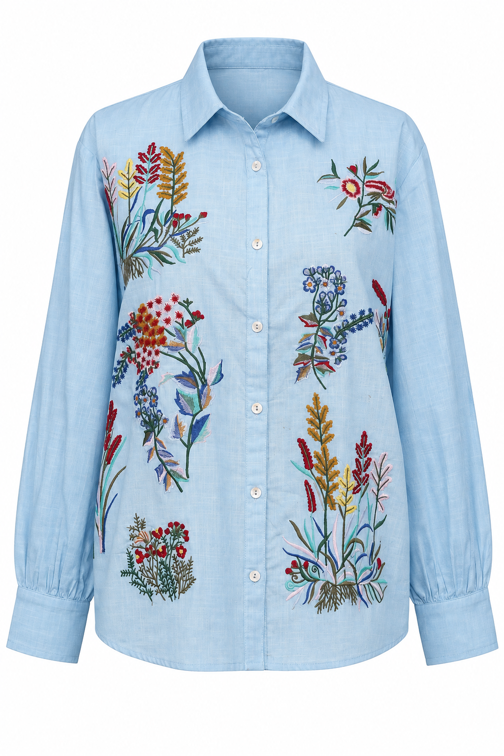 Floral Embroidery Shirt