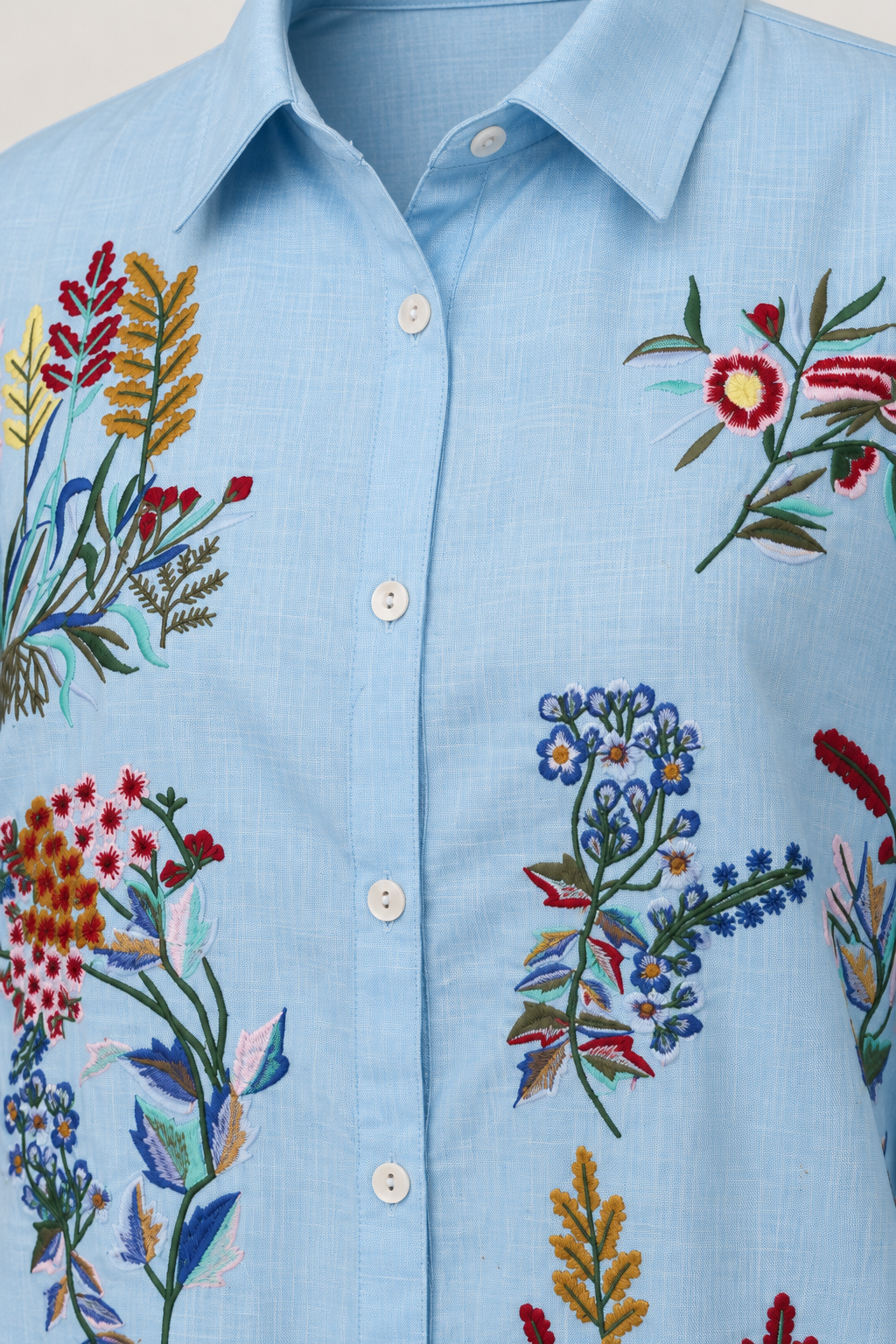 Floral Embroidery Shirt