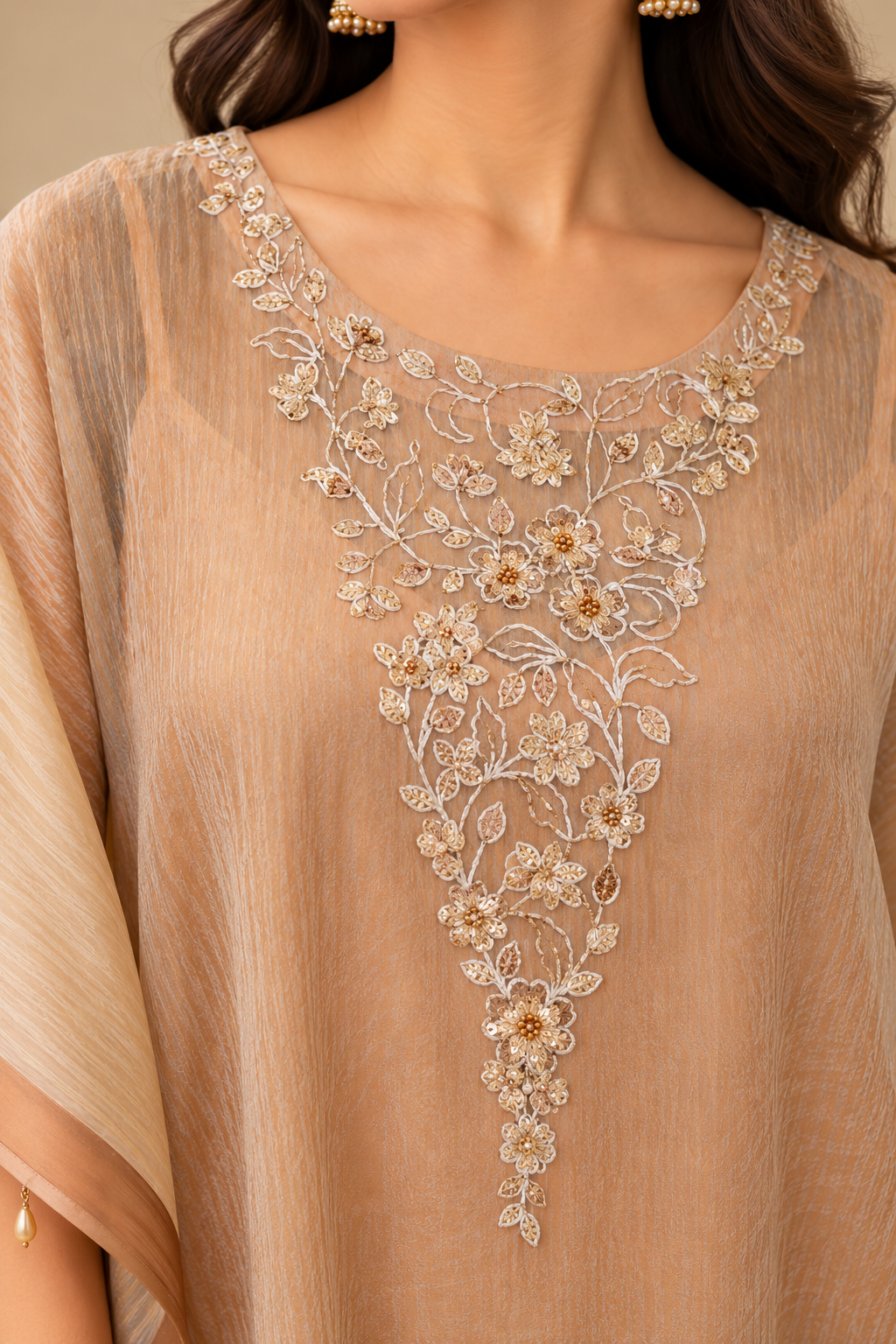 Golden Elegant Silk Kaftan