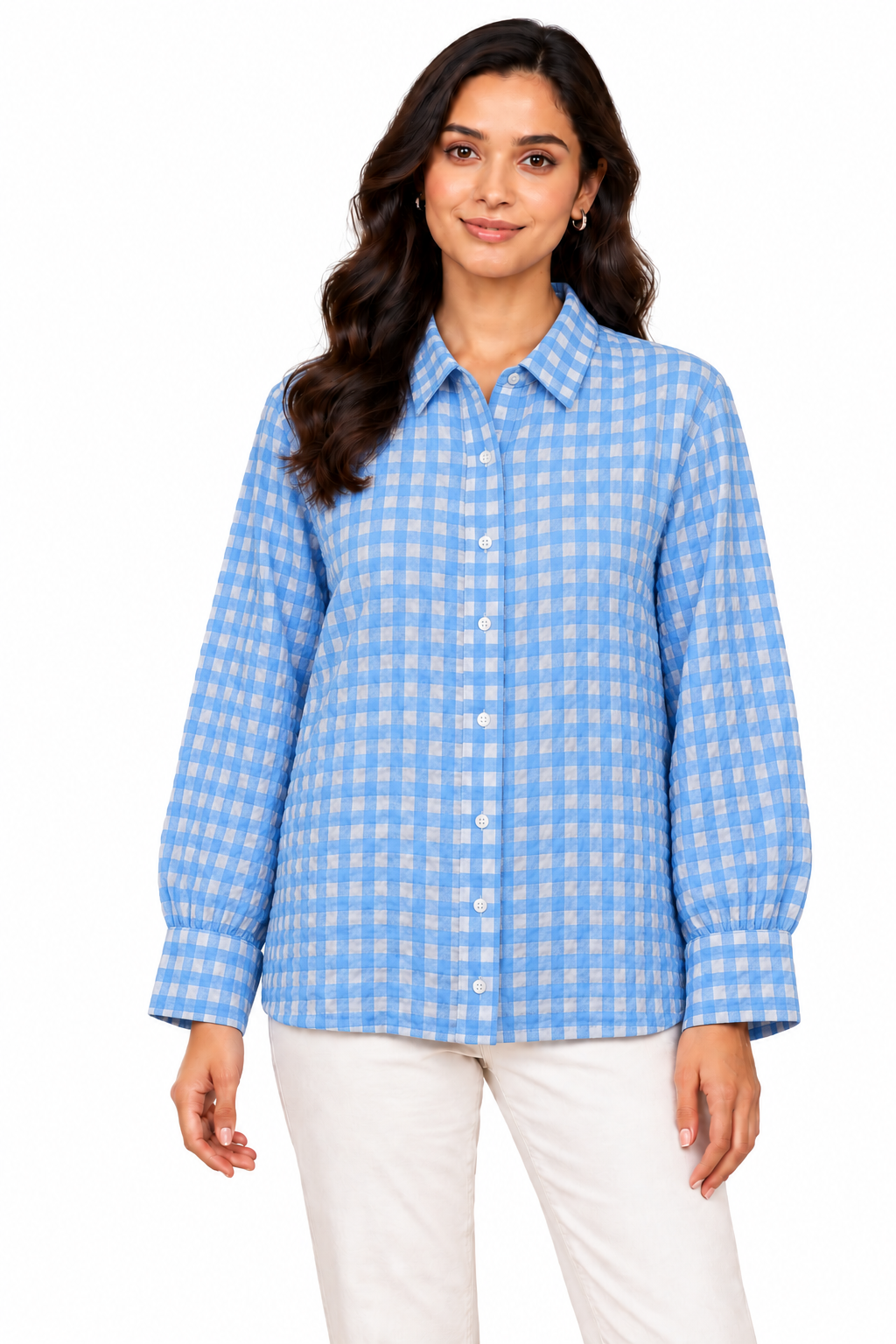 Blue Gingham Check Shirt