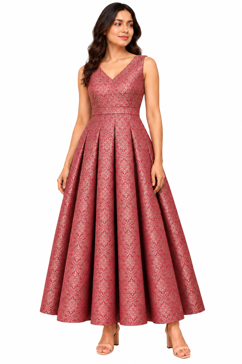 Scarlet Brocade Dress