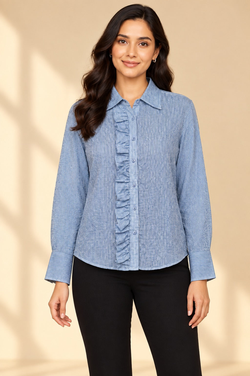 Striped Ruffle Shirt