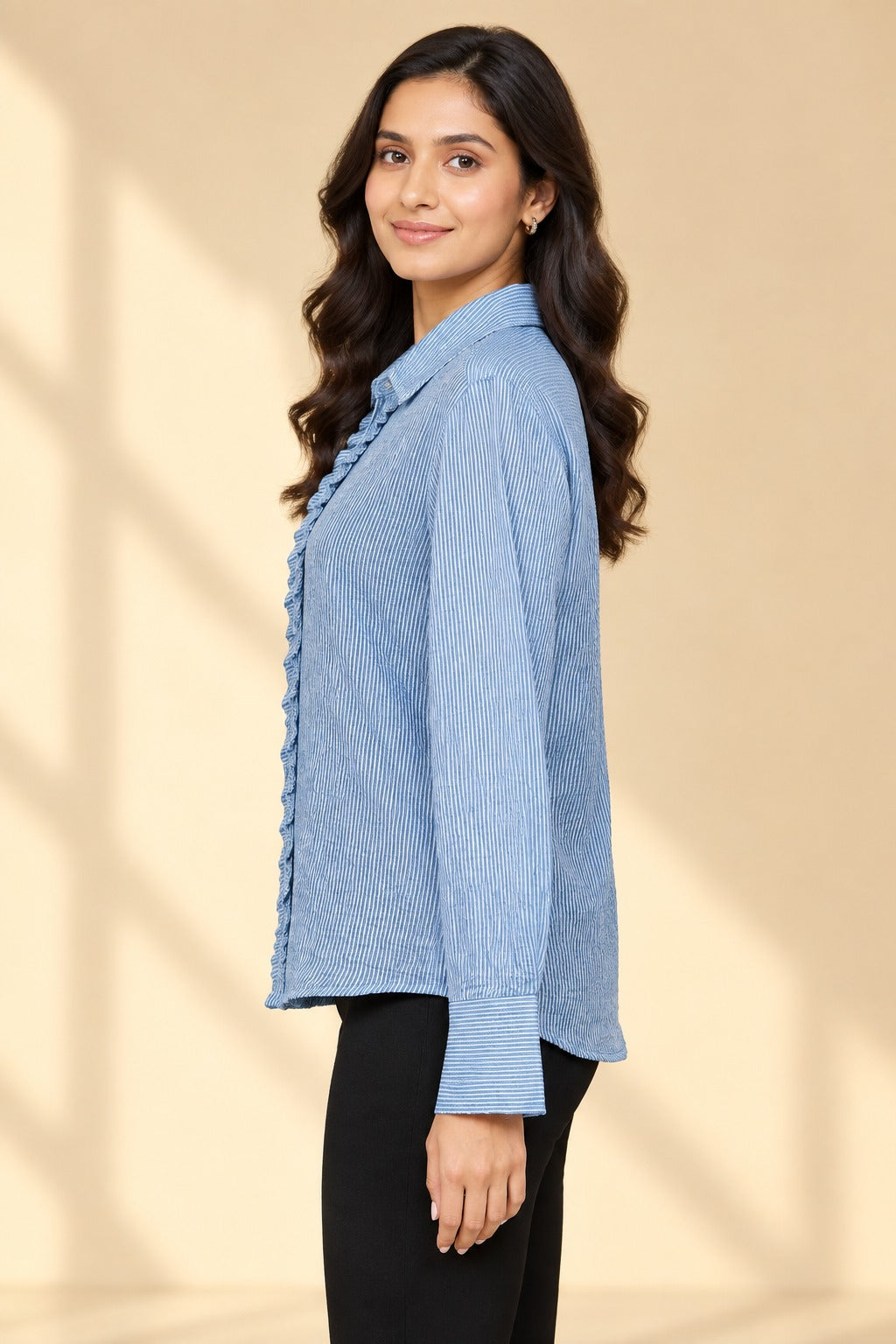 Striped Ruffle Shirt