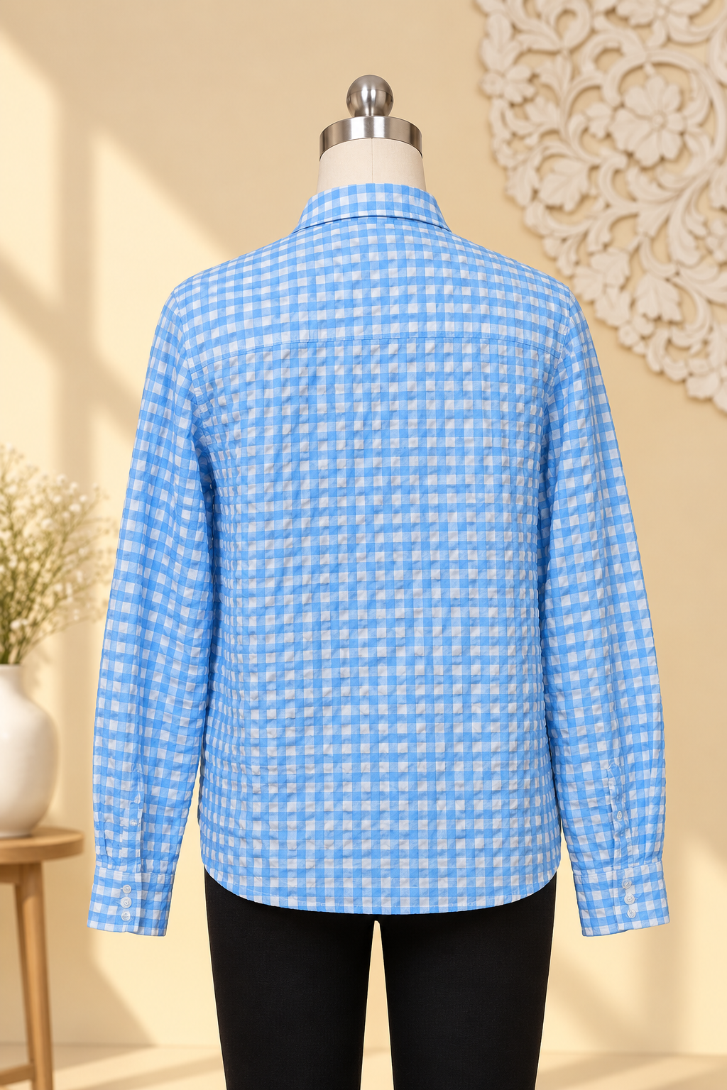 Blue Gingham Check Shirt