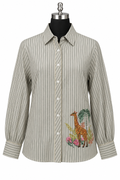 Giraffe Embroidered Stripe Shirt
