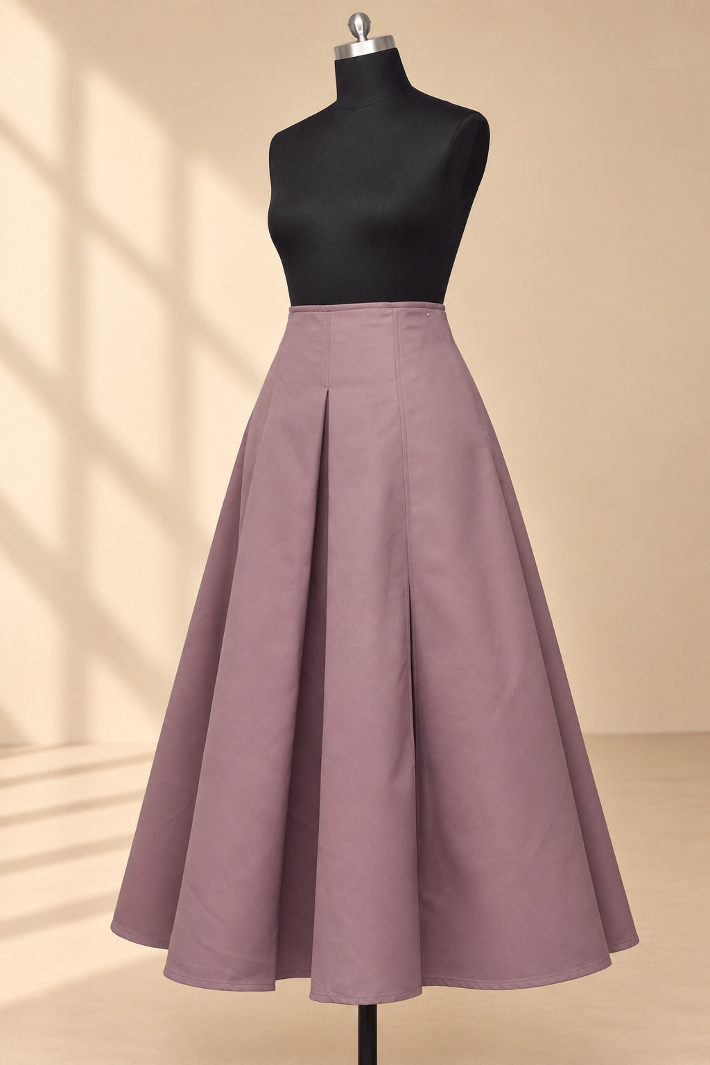 Mauve Pleated Skirt