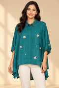 Embellished Teal Blouse