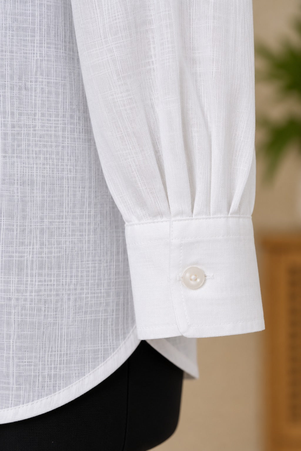 Embroidered Elephant Linen Shirt