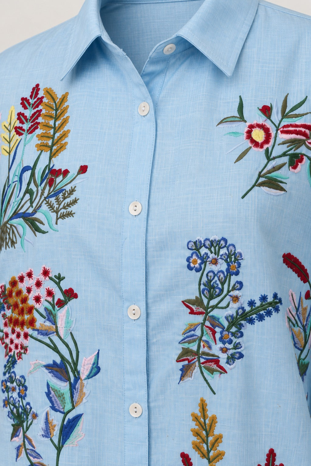 Floral Embroidery Shirt