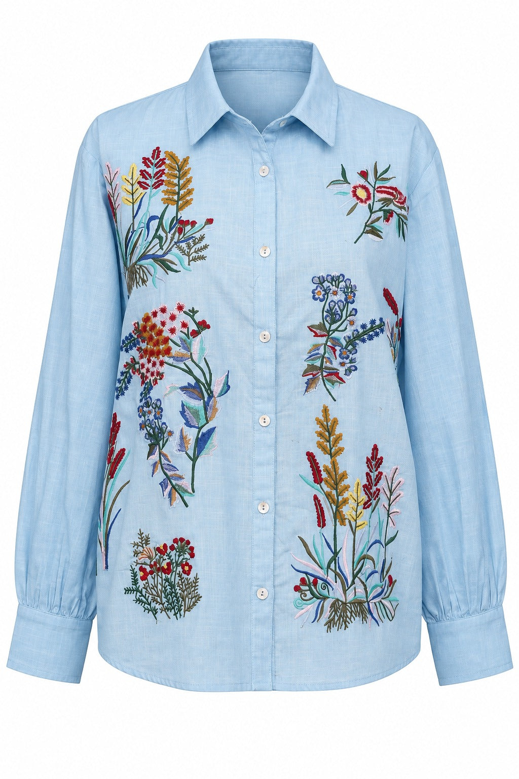 Floral Embroidery Shirt