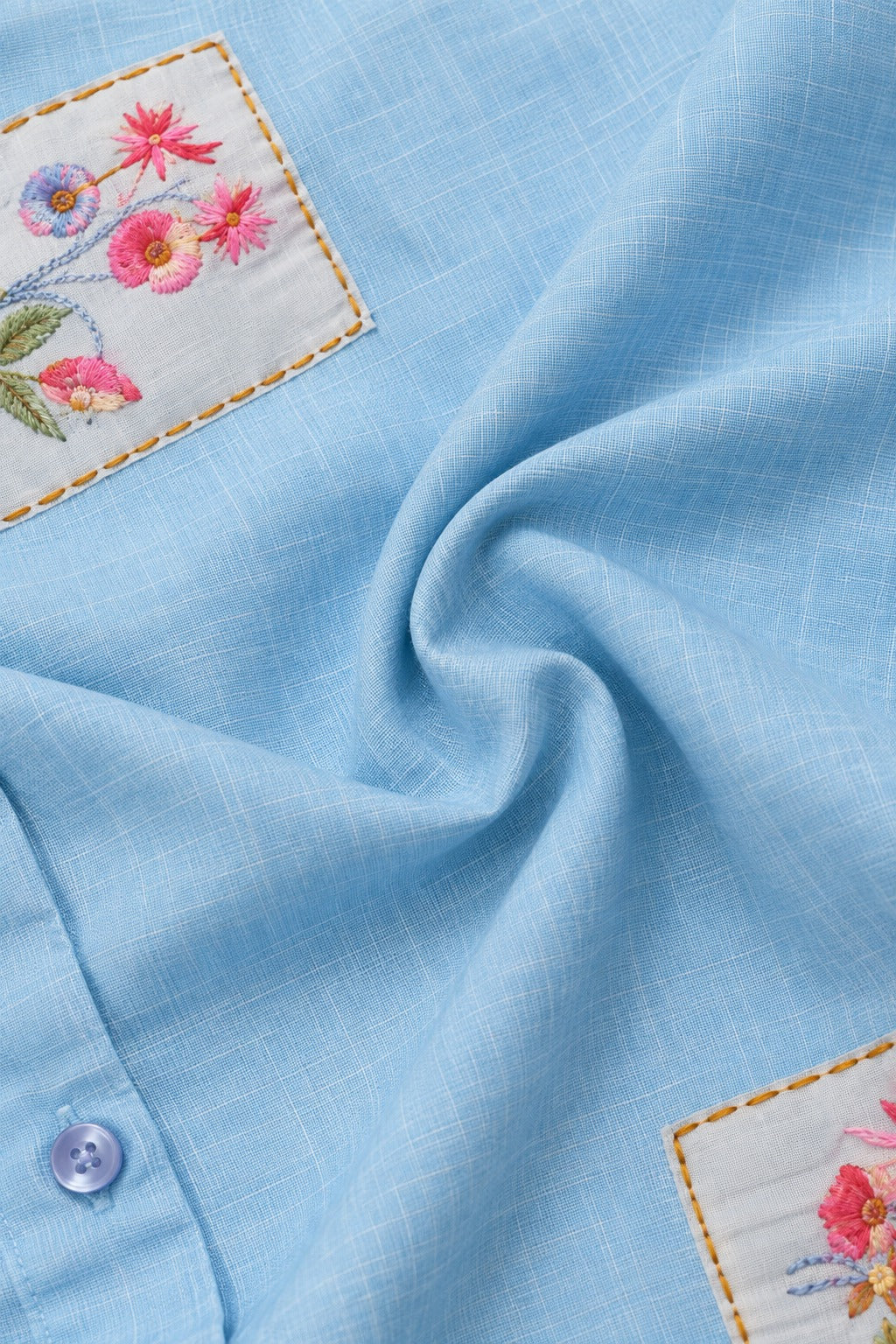 Pastel Blue Embroidered cord set