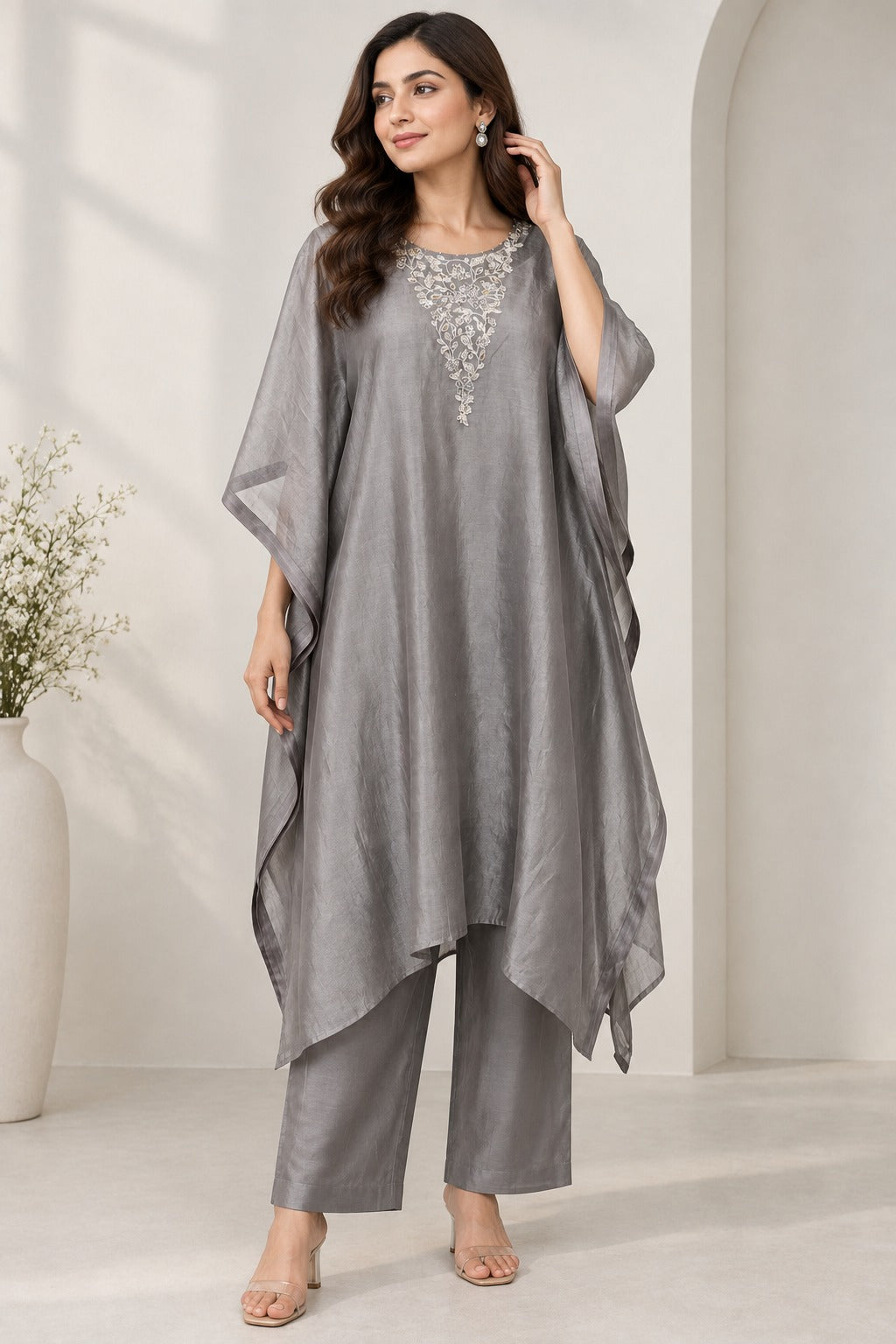 Elegant Gray Kaftan